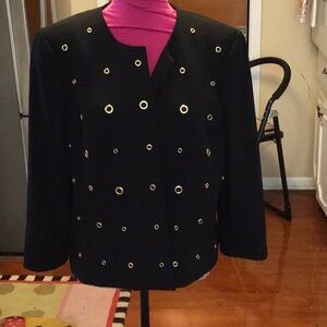 Elegant Kasper Black 3/4 length Sleeves Jacket